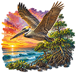 Coastal Pelican Adventure  Precision Cut Decal